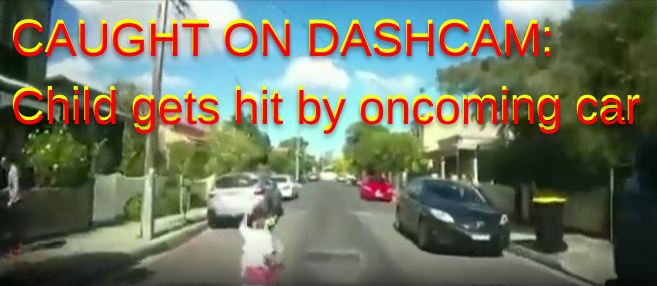 A child gets hit by an oncoming car…..